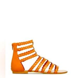 JUSTFAB SCENE TRICIA SANDALS - COGNAC SIZE 9.5 (NEW WITH TAGS) B4